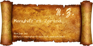 Menyhért Zerind névjegykártya